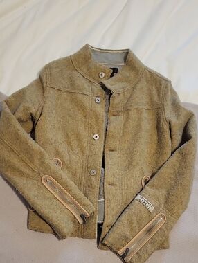 Diesel Olive Bomber Jacket with Tan Zipper Trim